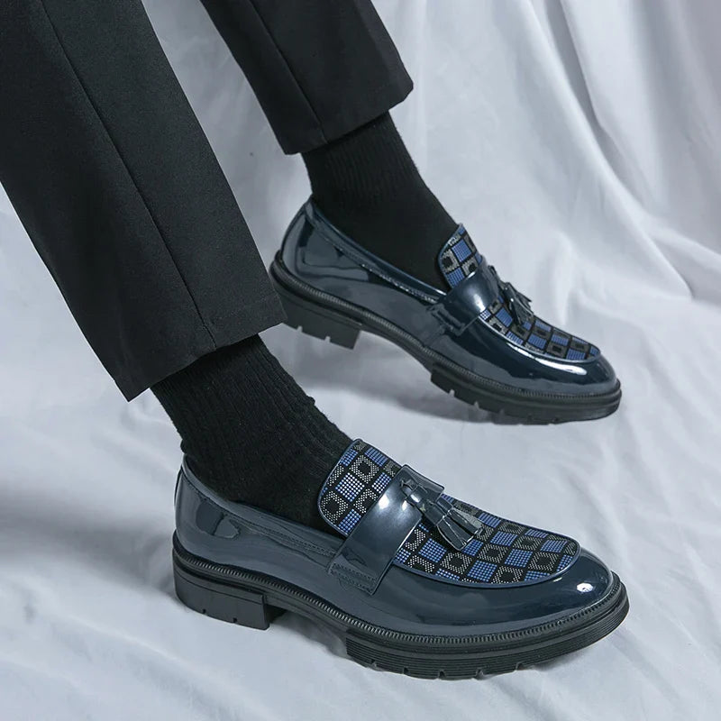 Leather Men Casual Black Tassel Loafers Handmade Soft Leisure Shoes Breathable Slip-On Comfortable for Drive Footwear Moccasins