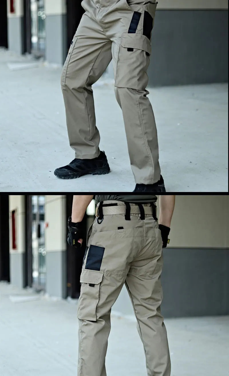 Outdoor Tactical Pants Men Casual Cargo Trousers Multi-pocket Waterproof Pant Autumn Spring Outdoor Workwear Hiking Trousers