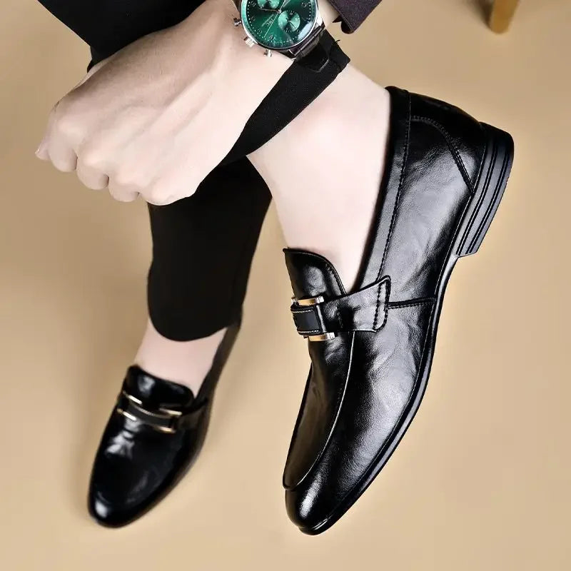 British Style Business Men's Formal Shoes Brown Slip-on Cheap Liquidation Elegant and Classic Leather Casual 39 Social Shoe Male