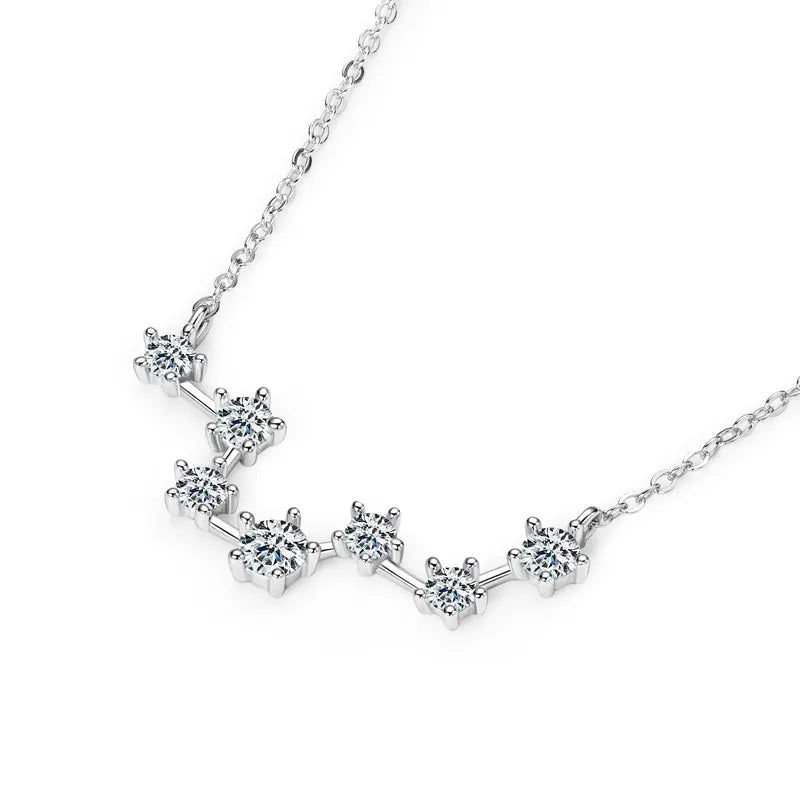 D Color VVS1 Certified Moissanite Big Dipper Pendant Necklaces S925 Sterling Silver Women's Jewelry Chains for Wedding