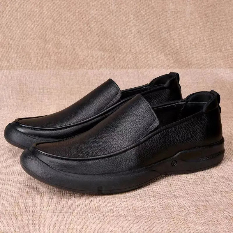 Leather Men Formal Shoes Luxury Brand 2026 Men's Loafers Dress Moccasins Breathable Slip on Black Driving Shoes Plus Size 37-48