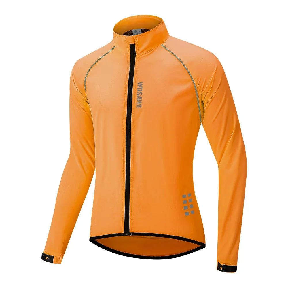 Men's Cycling Windbreaker Wind Jacket Windproof Water Repellent Mountain Bike MTB Clothing Reflective Loose Bicycle Coat