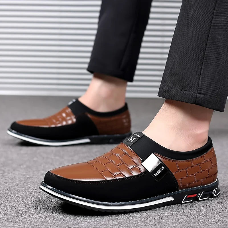 Men Business Shoes Slip on Party Men Shoes Comfortable PU Leather Shoes for Man Wedding Dress Shoes for Male Zapatos Hombre