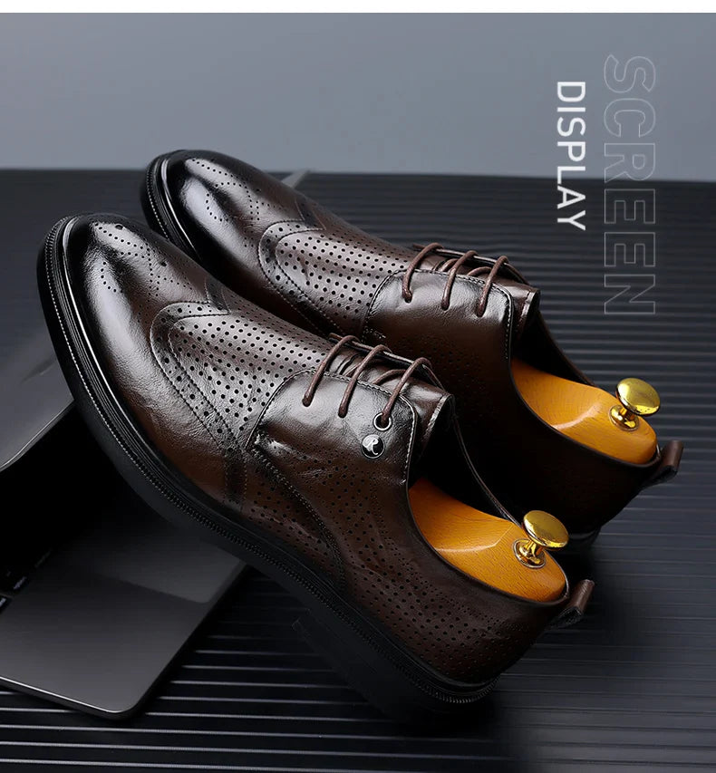 Handmade Men's Oxford Shoes designer Brogue Men Leather Shoes Luxury Fashion Wedding Shoe Business Office Men's Shoes Size 38-44