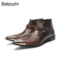 Brown Leatehr Ankle Boots For Man