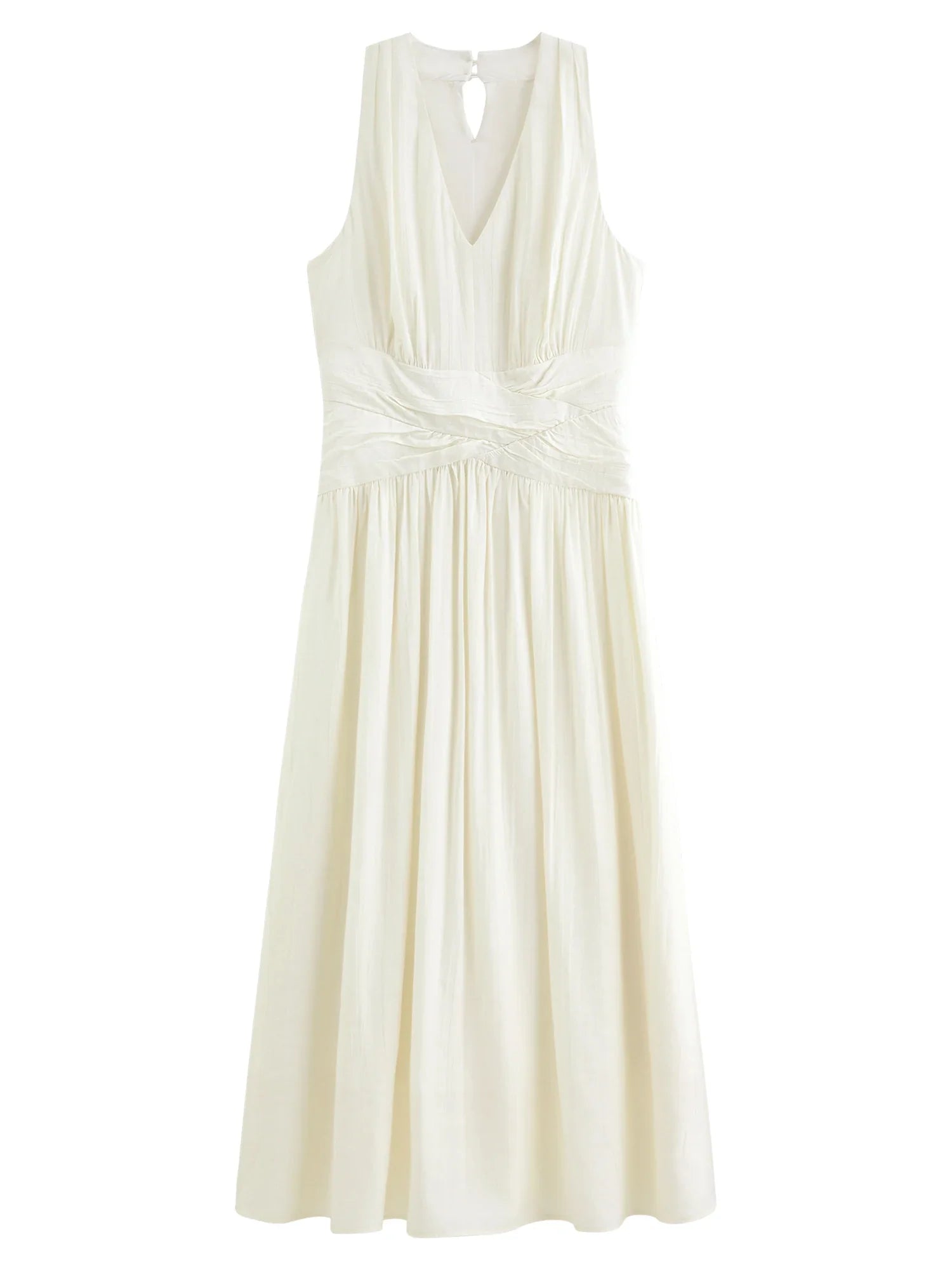 Vacation French Style Halterneck V-neck Waist Sleeveless Dress for Women 2026 Summer New Twist Mid-length Elegant Ins
