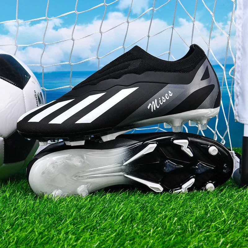 New Men Football Boots Cleats Outdoor Sport Training Breathable Soccer Shoes Long Spikes FG Boys Non Slip Match Comfortable