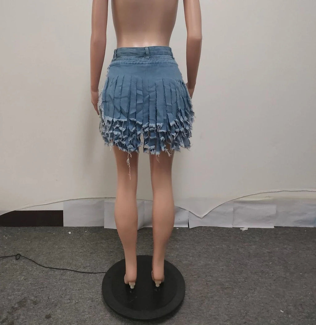 Rag Fringed Jeans Shorts Women