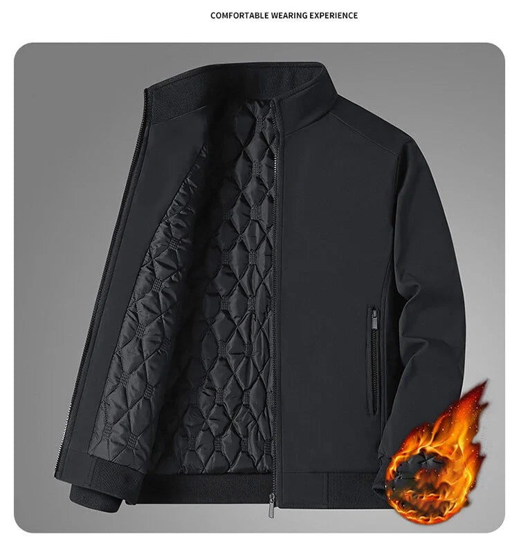 Plus Size 8xl Jacket for Men 2026 Thick Stand Collar Solid Winter Jacket Men Waterproof Warm Business Casual Men Coats