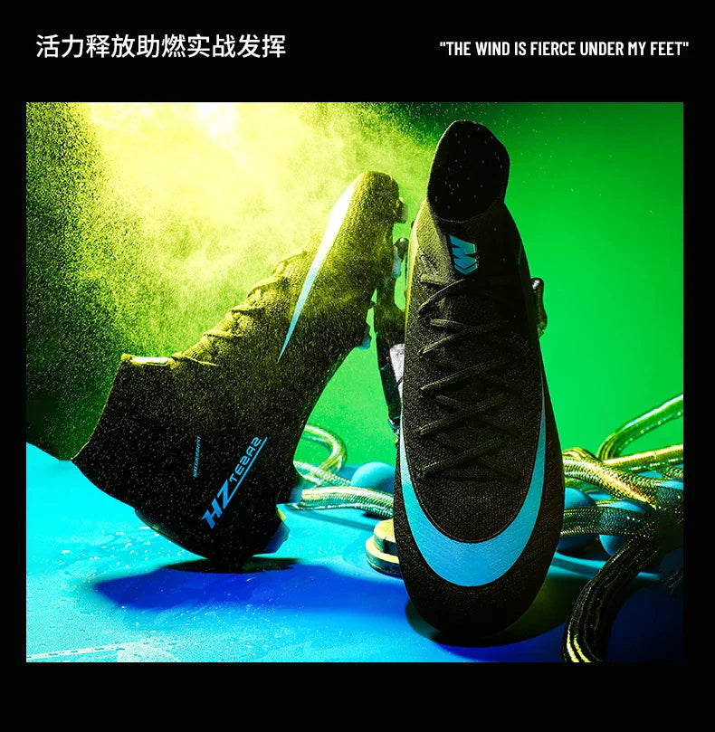 New Men Soccer Shoes Breathable Cleats Adult Outdoor Sport Football Boots Training Boys Long Spikes Non Slip Match Comfortable