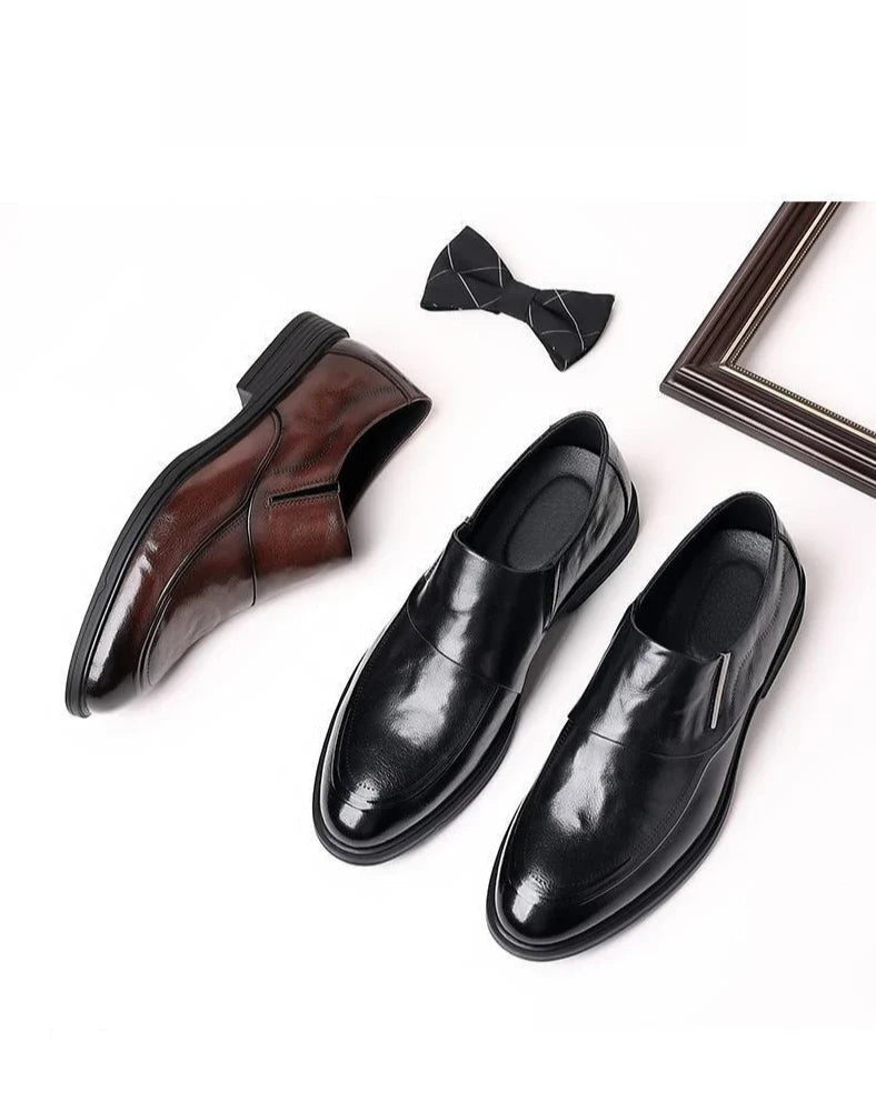 Luxury Brand Men Leather Formal Business Shoes Male Office Work Flat Shoes Oxford Breathable Party Wedding Anniversary Shoes