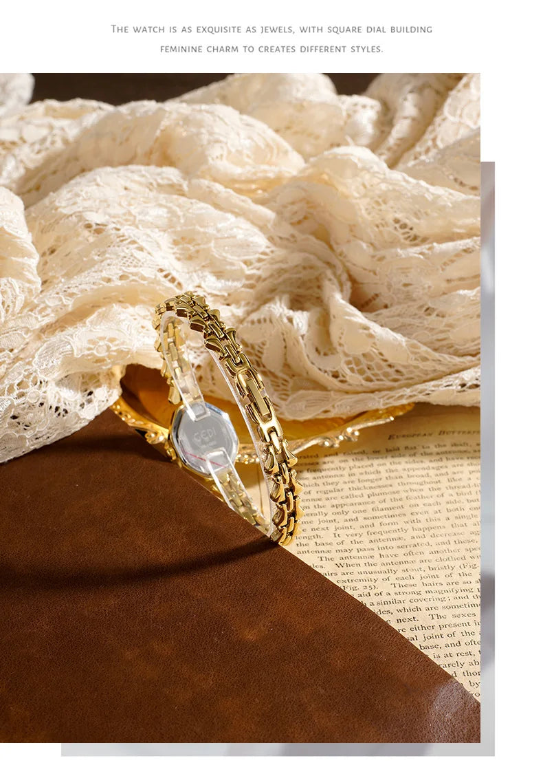 Ladies Watches are Exquisite Light Luxury Retro Metal Bracelets high-end Waterproof Women Fashion Quartz Wristwatches