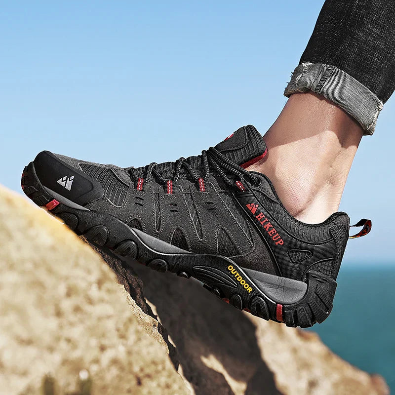 Men's Hiking Shoes Suede Leather Outdoor Shoes Wear-resistant Men Trekking Walking Hunting Tactical Sneakers