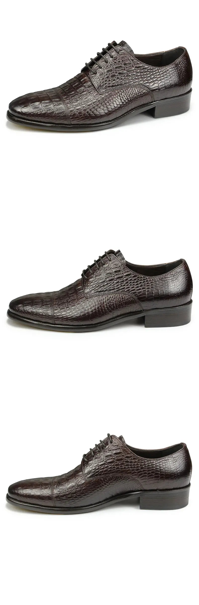 Luxury Crocodile Pattern Genuine Leather Shoes Handmade Men's Vintage Casual Leather Shoes Custom Pointed Toe Oxford Dress Shoe