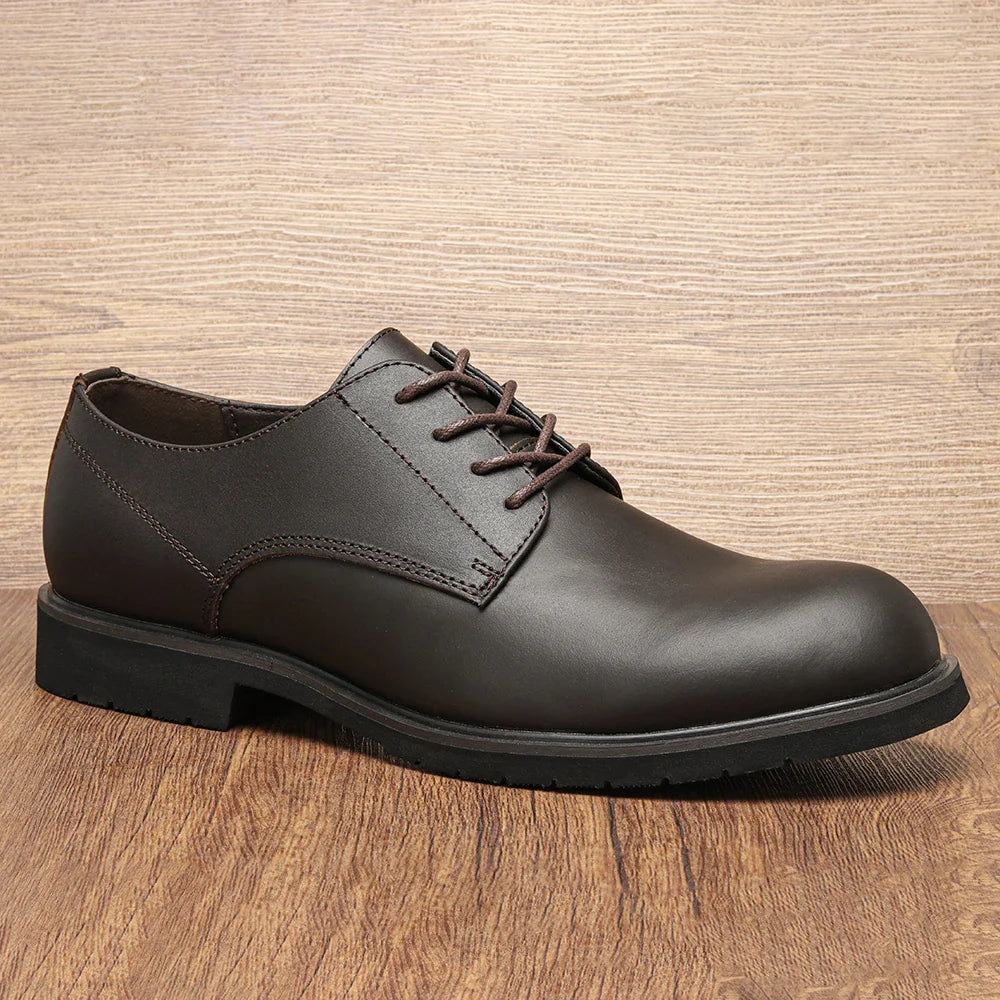 Genuine Leather Men Derby Shoes Thick Sole Men Casual shoes Men Leather Shoes