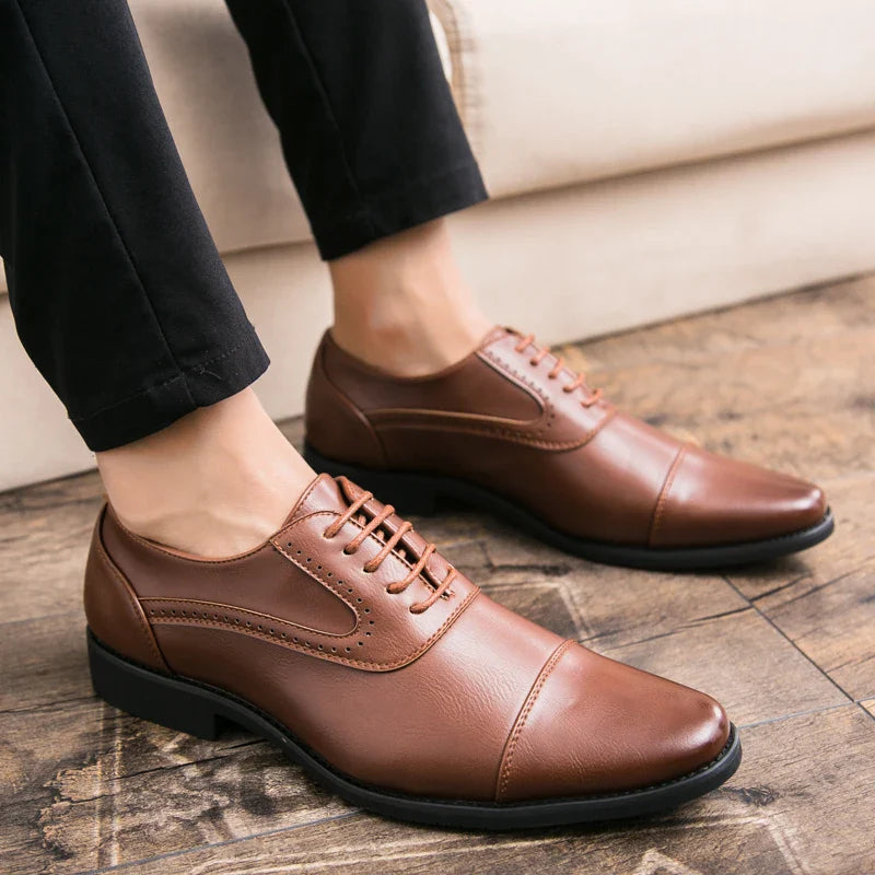 Men’s Derby Dress Shoes – Casual Leather Lace-Up Footwear for Office & Everyday Wear