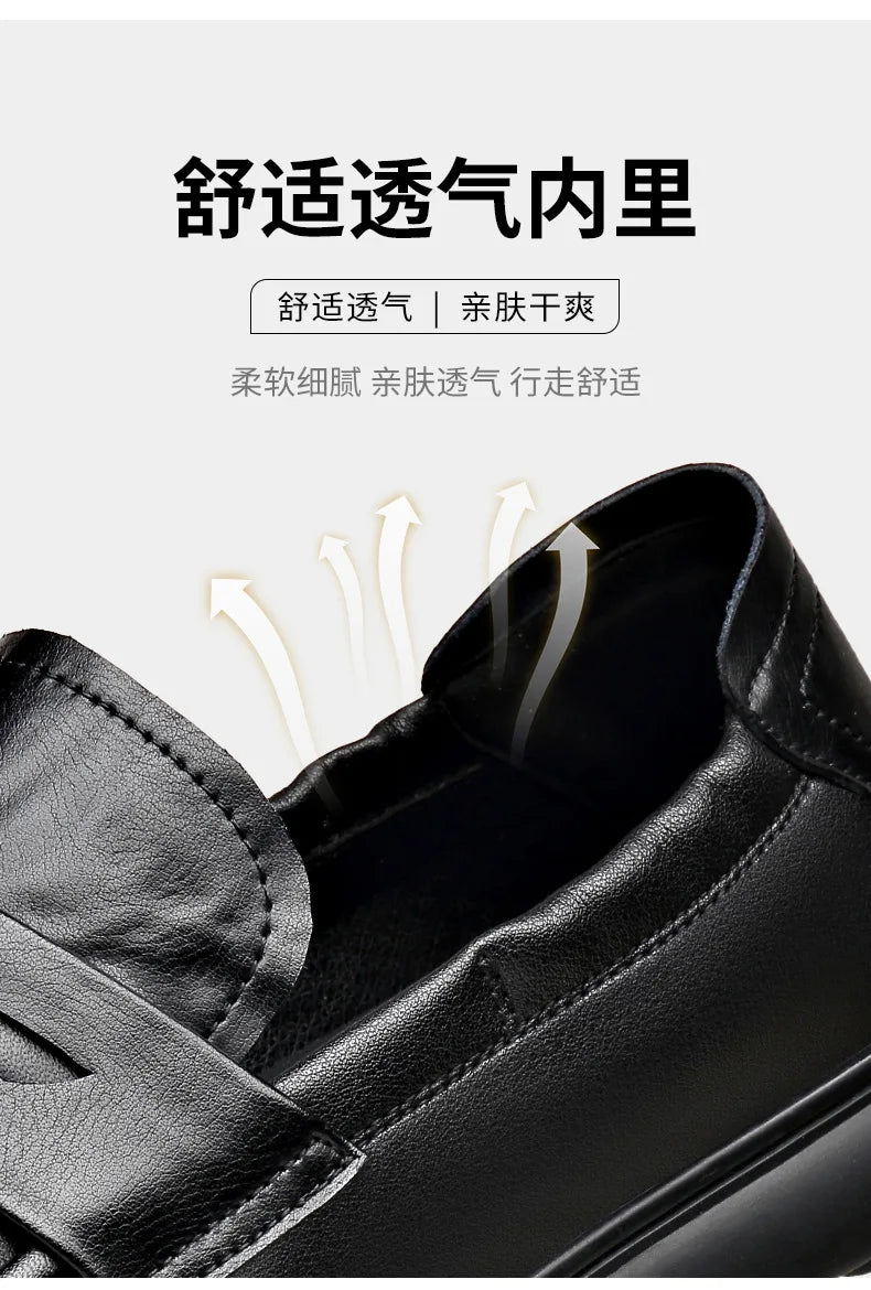 Spring Autumn New Genuine Leather Shoes for Men Black Fashion Business Casual Shoes Male High Quality Designer Loafers Man