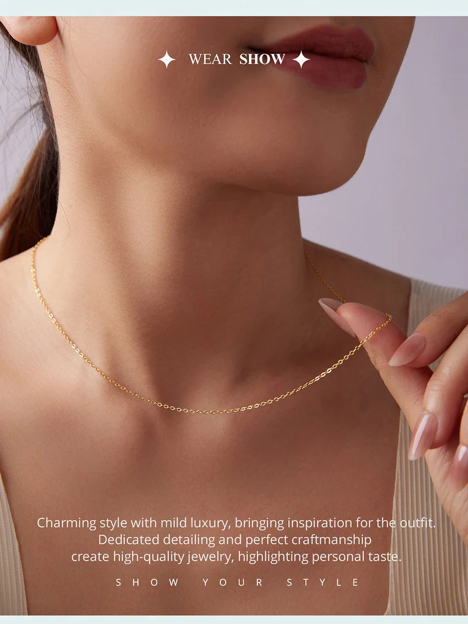 925 Sterling Silver O-Chain Necklace with Lobster Clasp Adjustable Basic Chain for Women Pendant Beads DIY