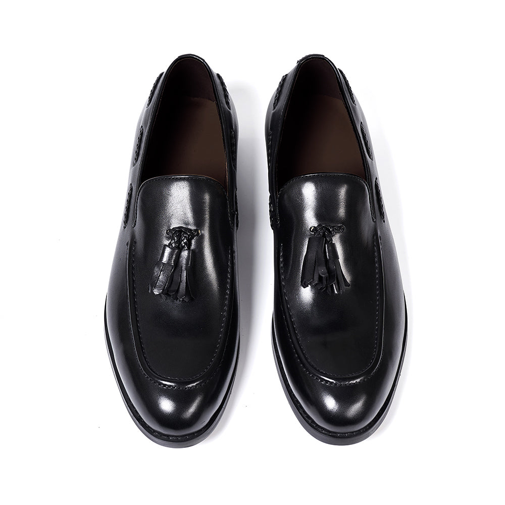 Classic Men's Genuine Leather Tassel Loafers Handmade Slip-On Casual Shoes Comfortable for Office Wedding Dressing Daily Wear