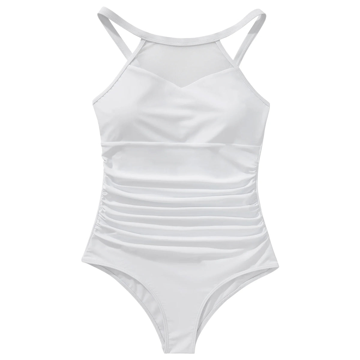 XL Size One Piece Swimsuit Women Mesh Hollow Out Swimwear For Women Solid Padded Push Up Plus Size Summer Bathing Suits Female