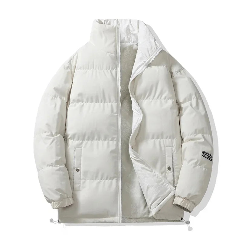 Unisex double-sided cotton padded jacket, thickened warm bread style coat, autumn winter, loose fit, M–XXL