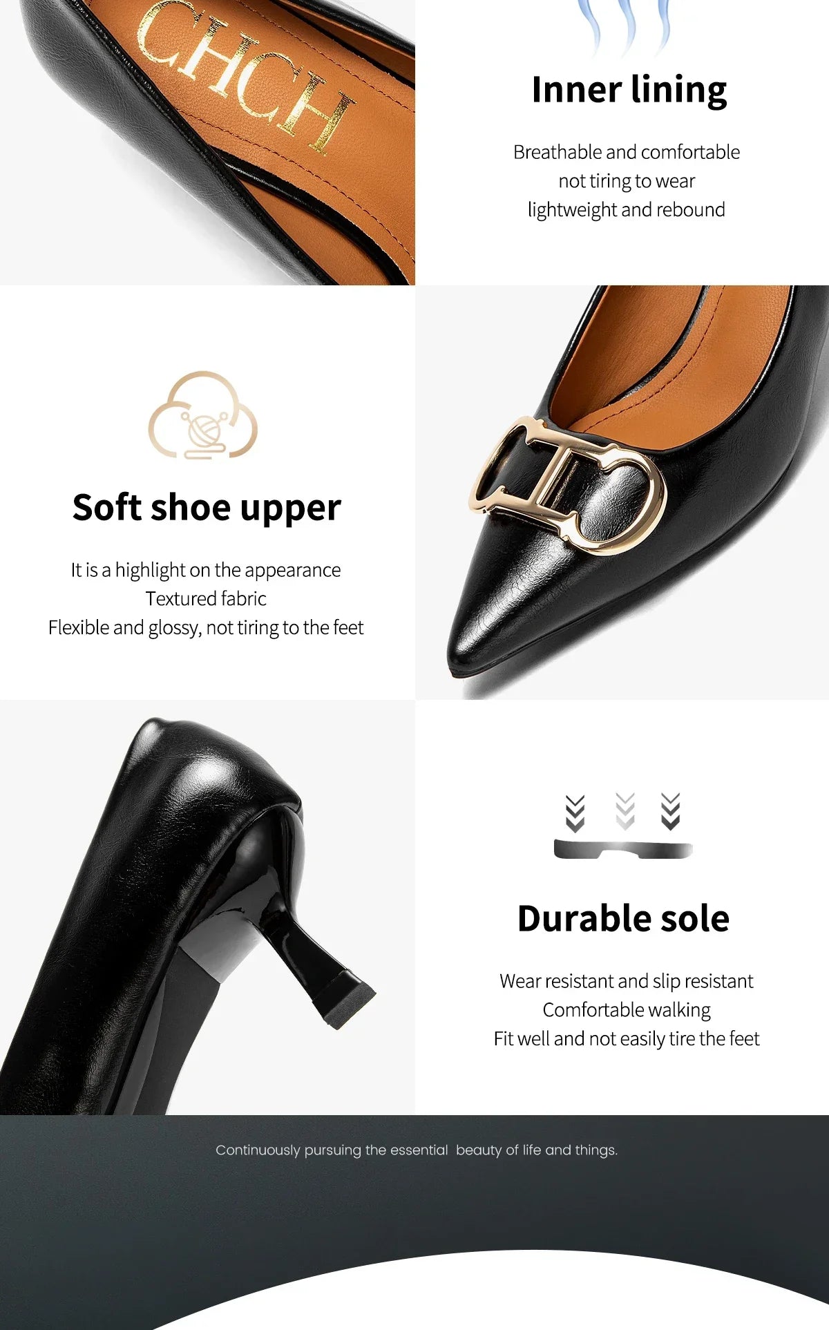 Brand Women's Shoes Pointed Toe High Heels Patent Leather Dress Heels Boat Shoes Wedding Shoes Large Size 34-40
