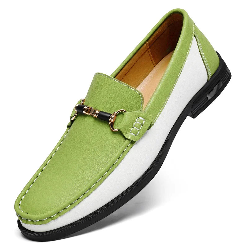 Trendy High Quality Genuine Leather Shoes for Men Summer Breathable Men's Casual Loafers Plus Size 47 Slip-on Driving Shoes Man