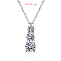 1.8CT Moissanite Pendant for Women Men Sparkling Diamond Necklace 3 Stones Solid Silver 925 Jewellery Luxury Quality GRA