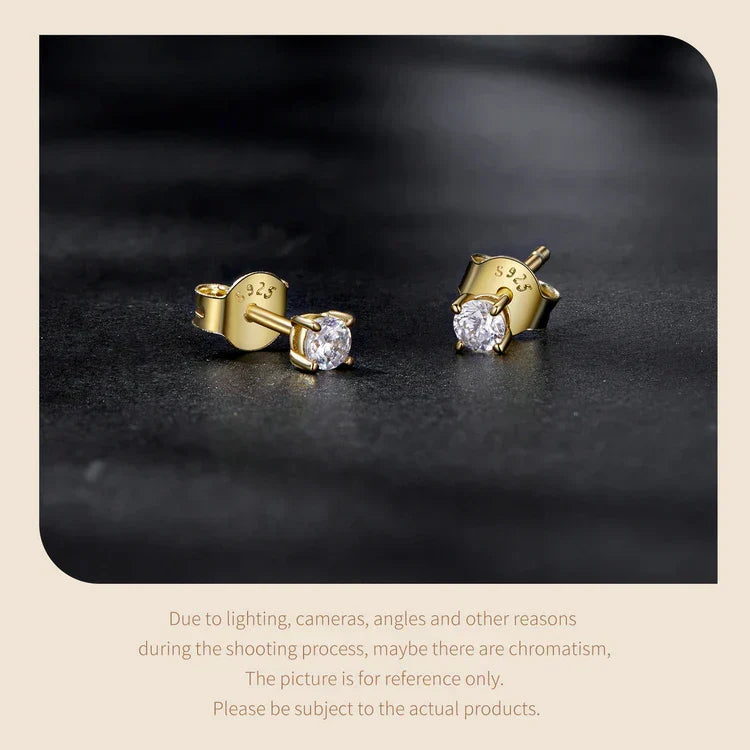 U Moissanite Earrings Shinning 4 Prongs Ear Stud 925 Sterling Silver D Color for Women Wedding Anniversary Fine Jewelry