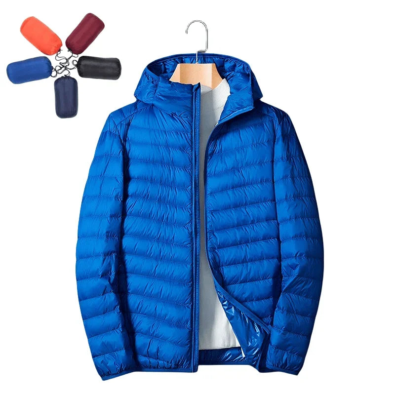 Autumn Winter Down Jacket Men Ultra Light Windproof Waterproof Anti Fouling Anti-Oil White Duck Portable Hooded Coat Male