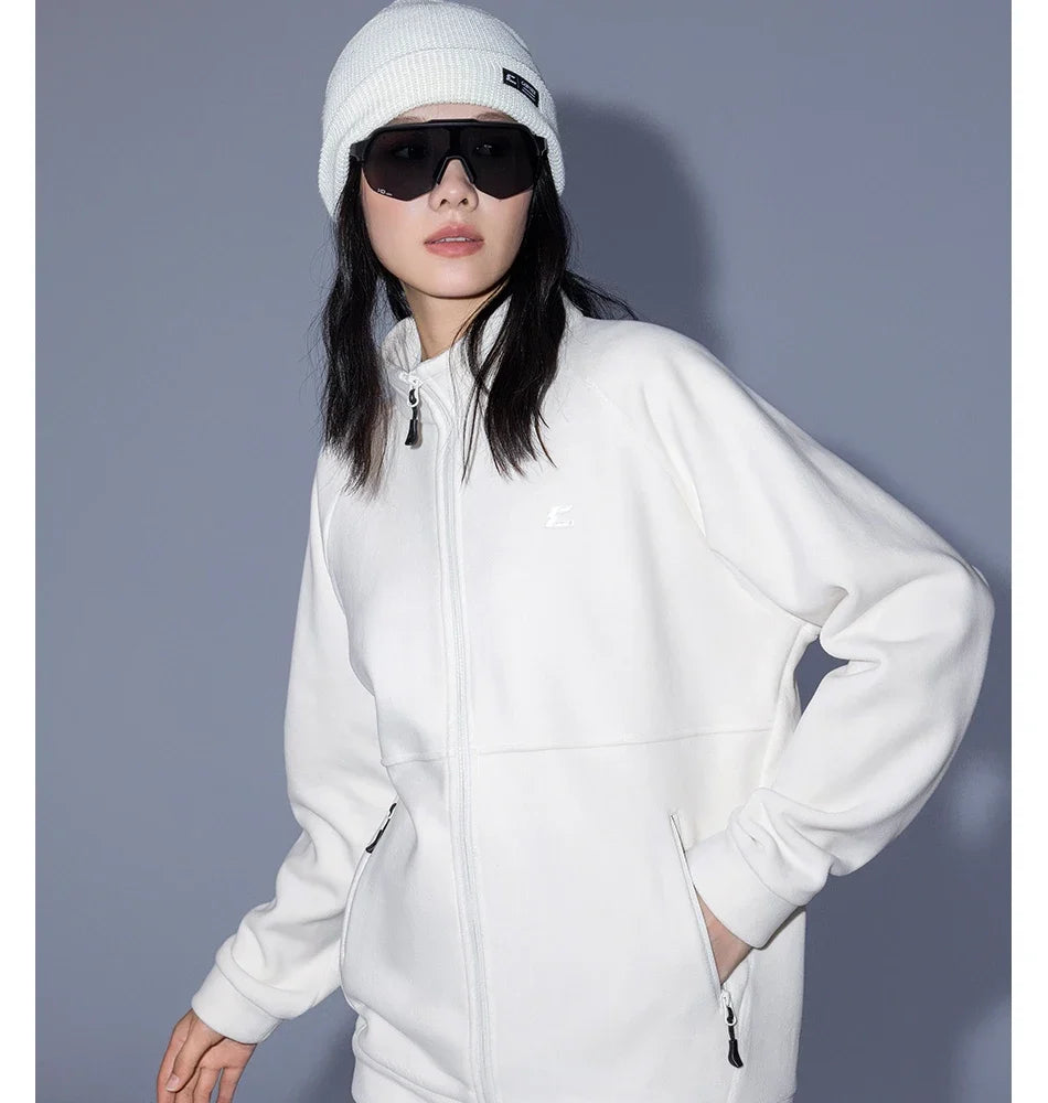 Winter Spring Warm Fleece Jacket Men Women Pure Color Sweatshirt Coats Outdoor Snow Ski Jacket Linner Female Adult