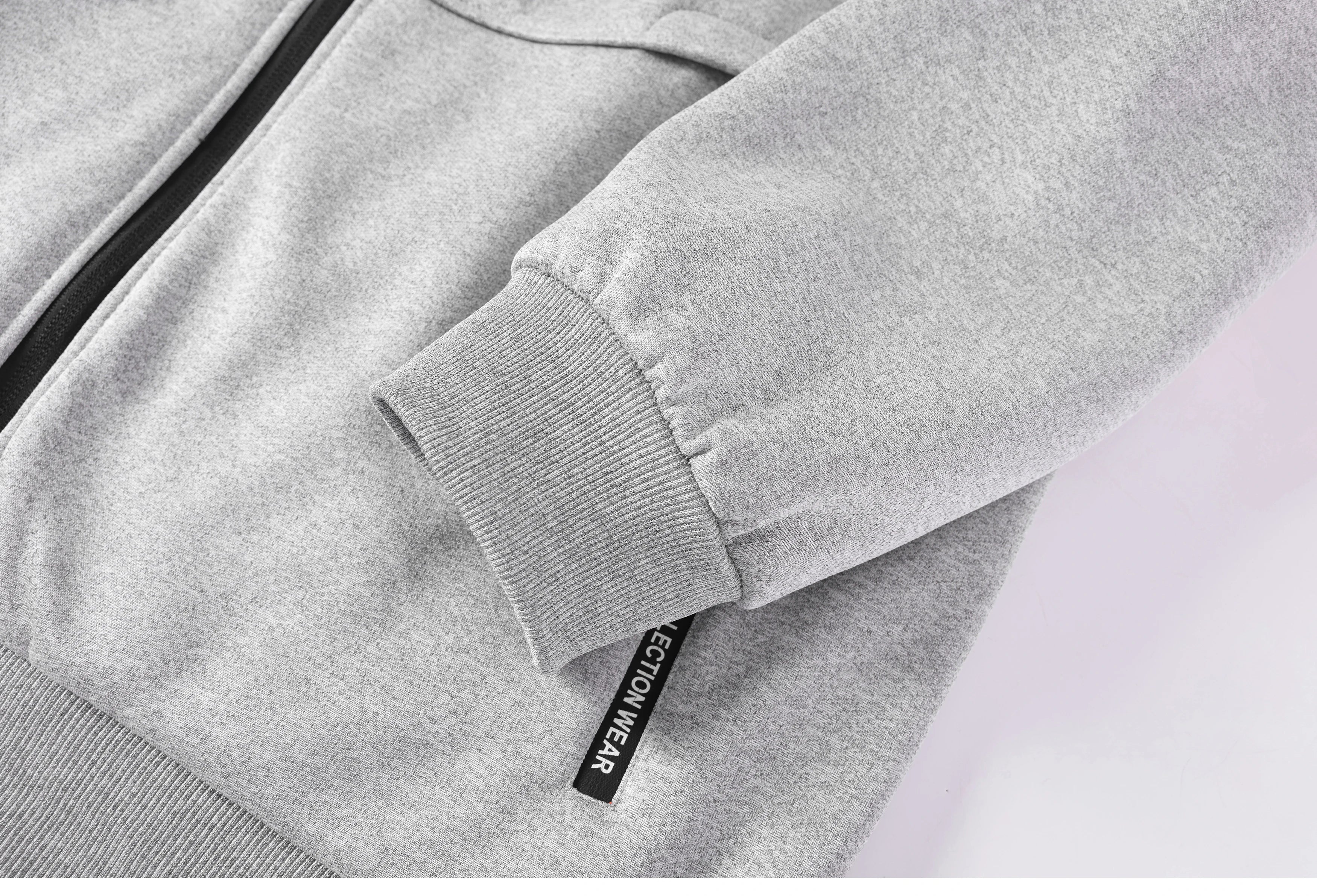 Men's Casual Thickened Wool Jacket Warm Zipper Hoodies Cardigan Sports Long Sleeve Sweatshirts Hooded Coat