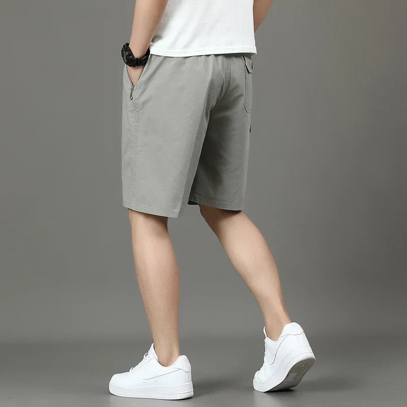 Summer new men's work shorts pocket zip trend versatile casual trousers five work trousers