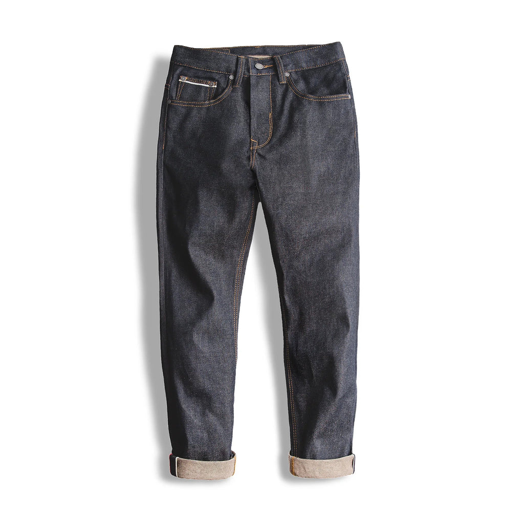 Maden Retro 11.6oz Selvedge Raw Denim Jeans Tapered Regular Fit Cotton Jeans with Zipper Fly High Quality Versatile Men's Pants