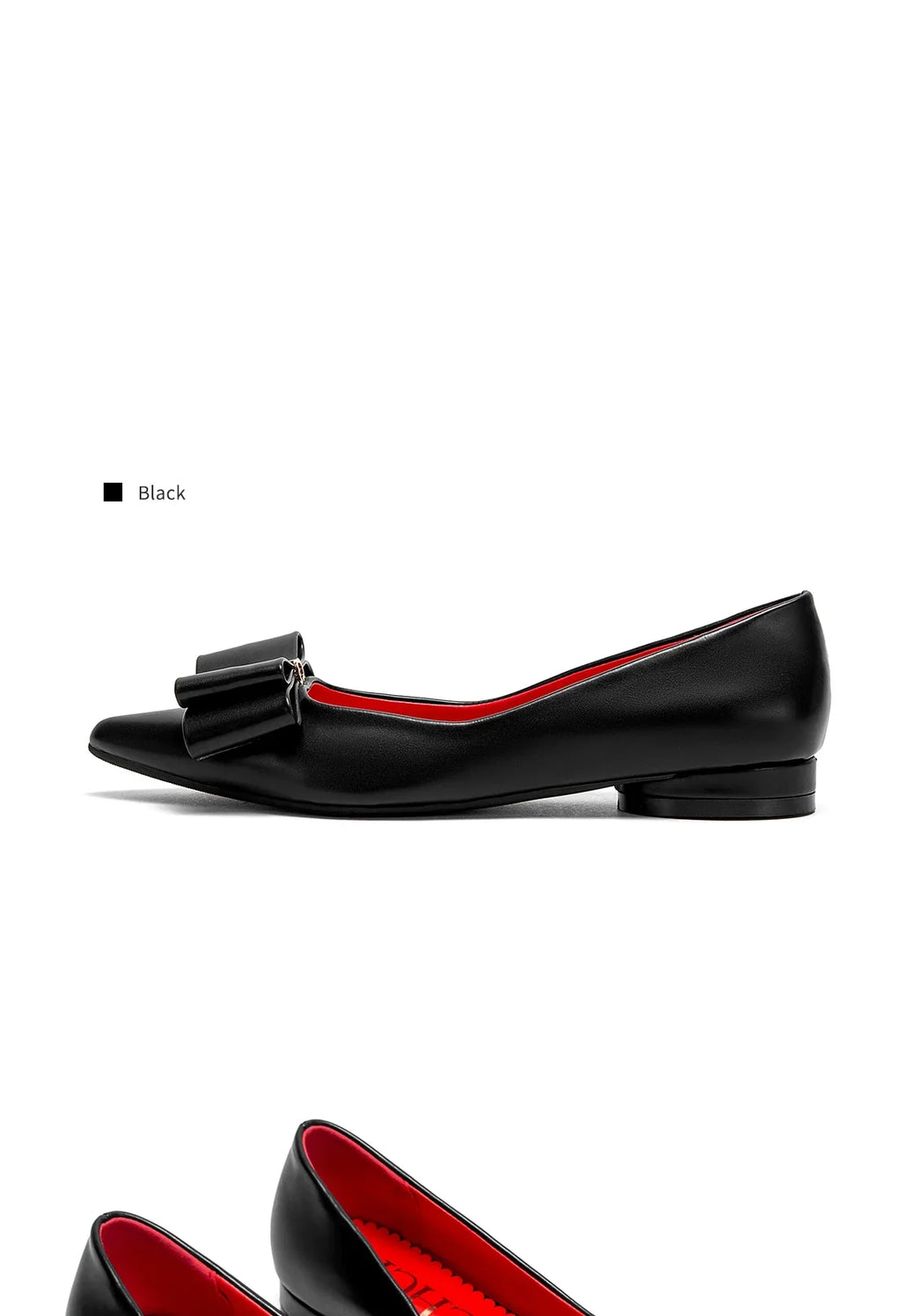 Women's Shoes 2025 Luxury Brand New ListingPU Casual Flat Leather Shoes  Black Pointed Toe Lazy Shoes Bowknot