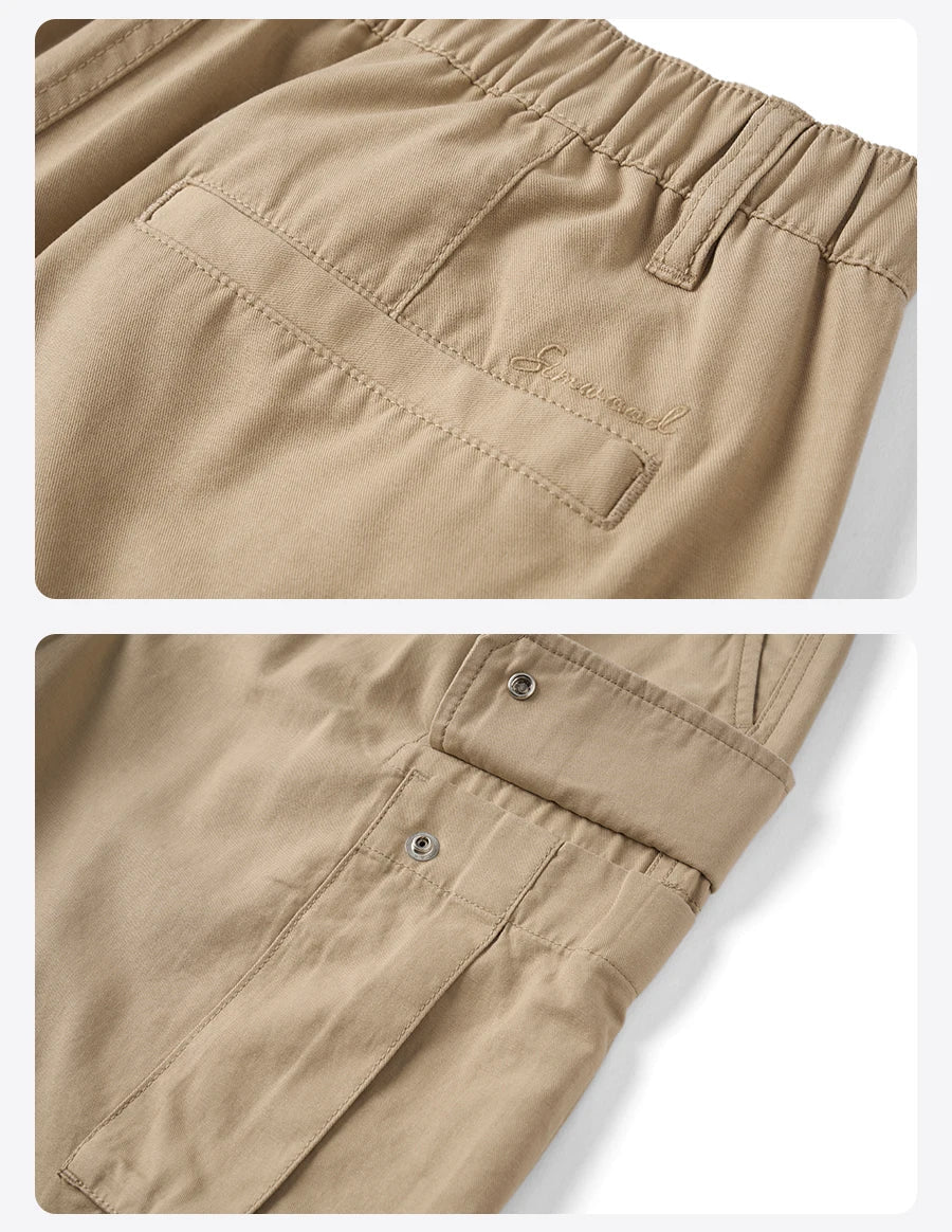 SIMWOOD 2026 Summer New Oversize 215gsm Tencel Lyocell Blend Fabric Cargo Shorts Men Fashion Outdoor Wear