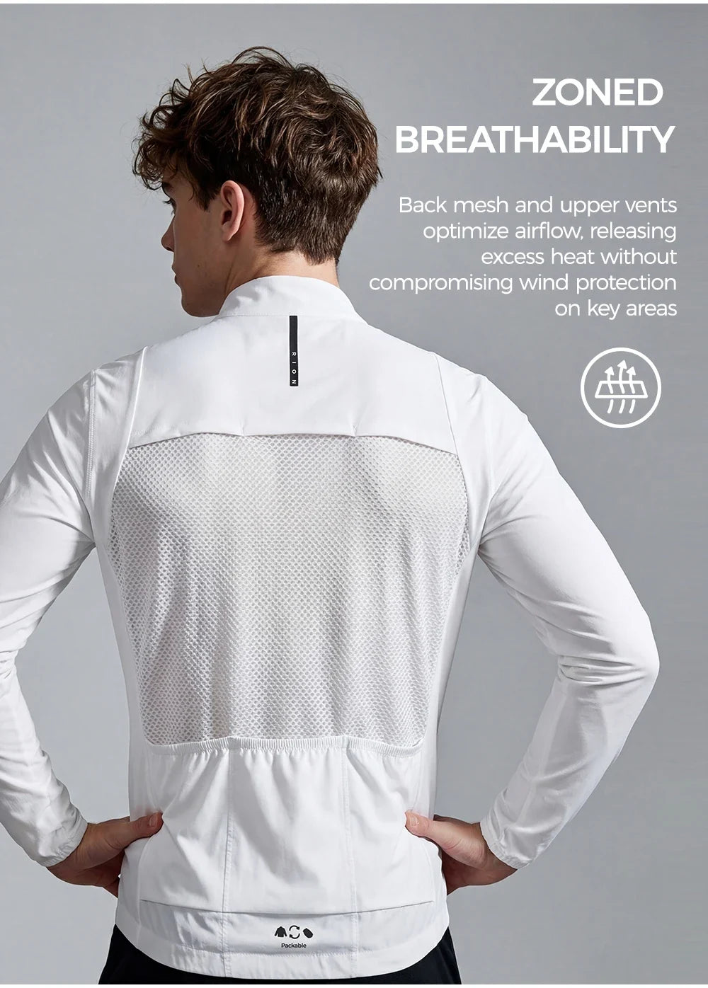Men Long Sleeve Windbreaker Sports Trench Lightweight Windproof Hiking Fitness Bicycle Coat UPF 50+ Outdoor Outfit Packable
