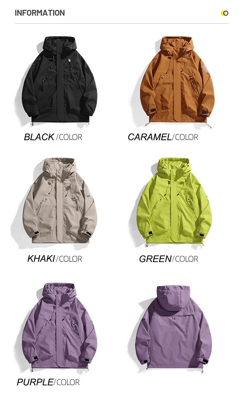 Unisex Waterproof Running Jacket Autumn Windproof Windbreaker Hiking Camping Trekking Outdoor Jackets Men Women Coats