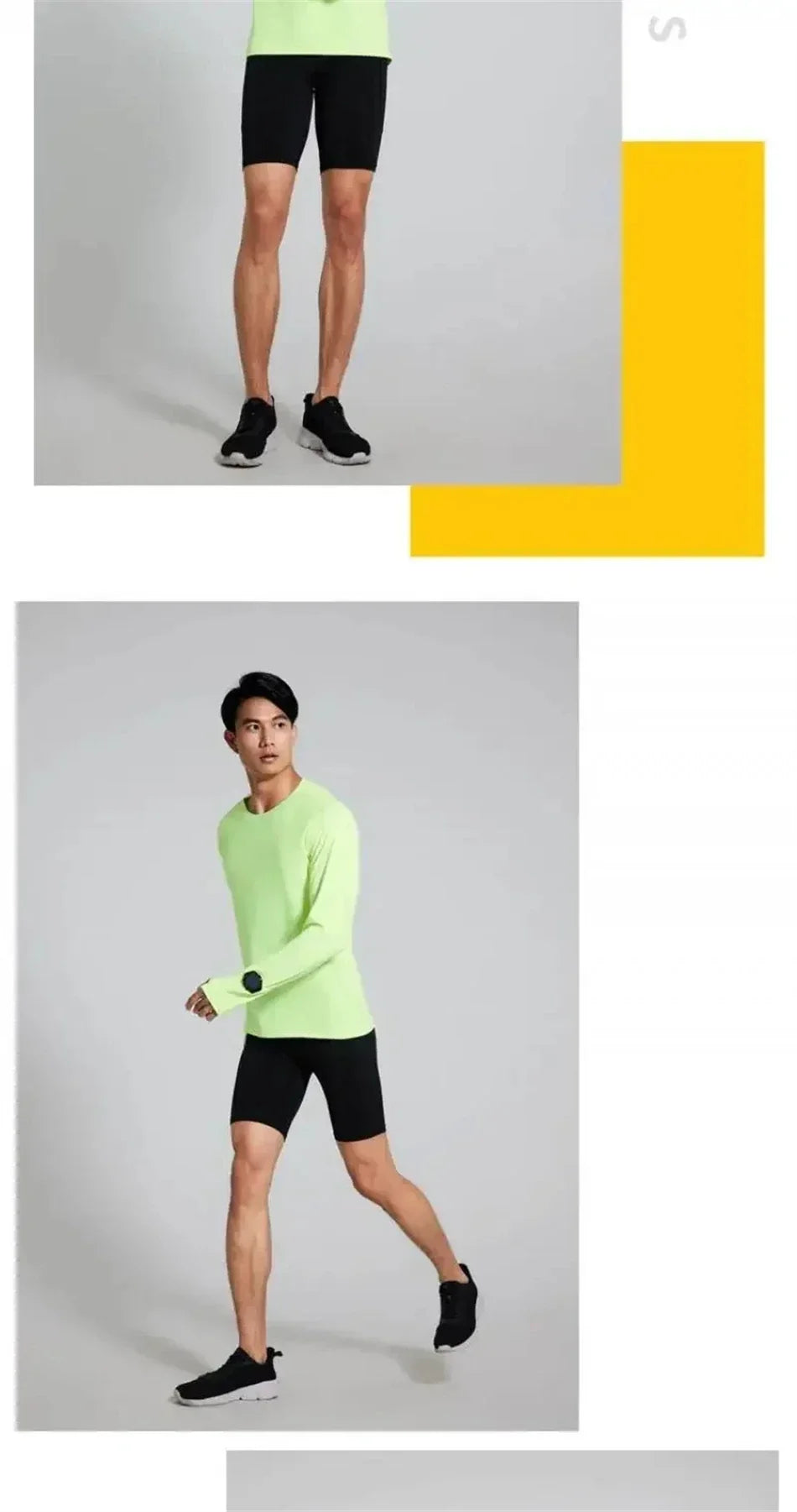 Mens Autumn Running T-Shirt Long Sleeve Anti-UV Workout Tops Shirts Training Shirt with Thumb Hole Anti-Static Cuff Quick Drying
