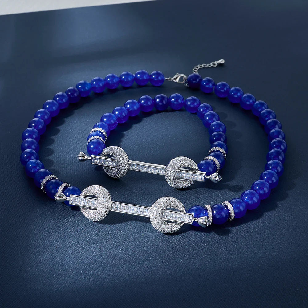015810 Beaded Choker for Women Color Natural Stone Necklace Set Daily Wear Ceremony Engament Cocktail Party Jewelry Accessories