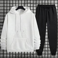 2025 New in Men's Sportswear Solid Color Hoodie + Sweatpants Urban Casual Fashion Tracksuit Fall/winter Comfort Warm Soft Outfit