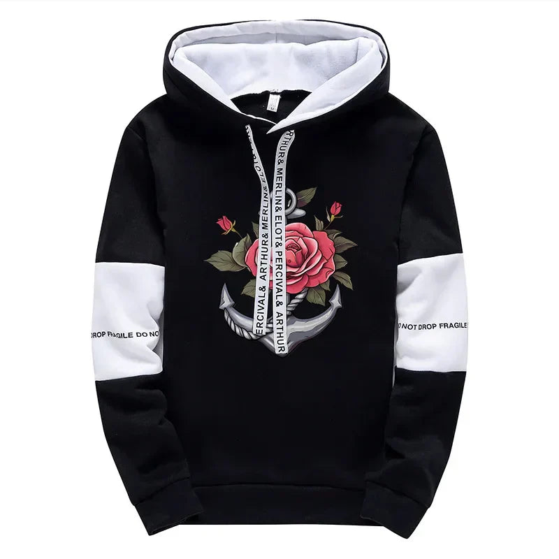Mens Tracksuit Retro Pattern Printing  Single Piece Sweatshirts Sweatpants Casual Office Home Hoodie Pants Sports Mens Clothing