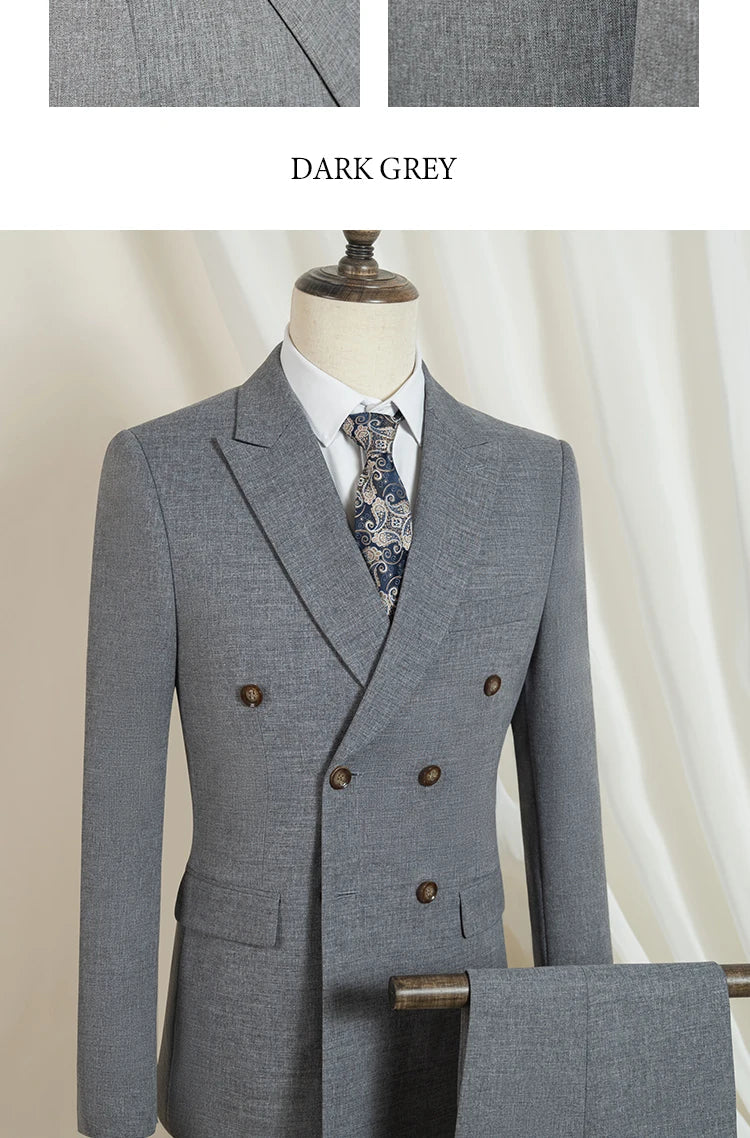 Elegant Man Suit 2 piece set Modern Wedding Party outfit Suits for Men Stylish Business office suit banquet attire