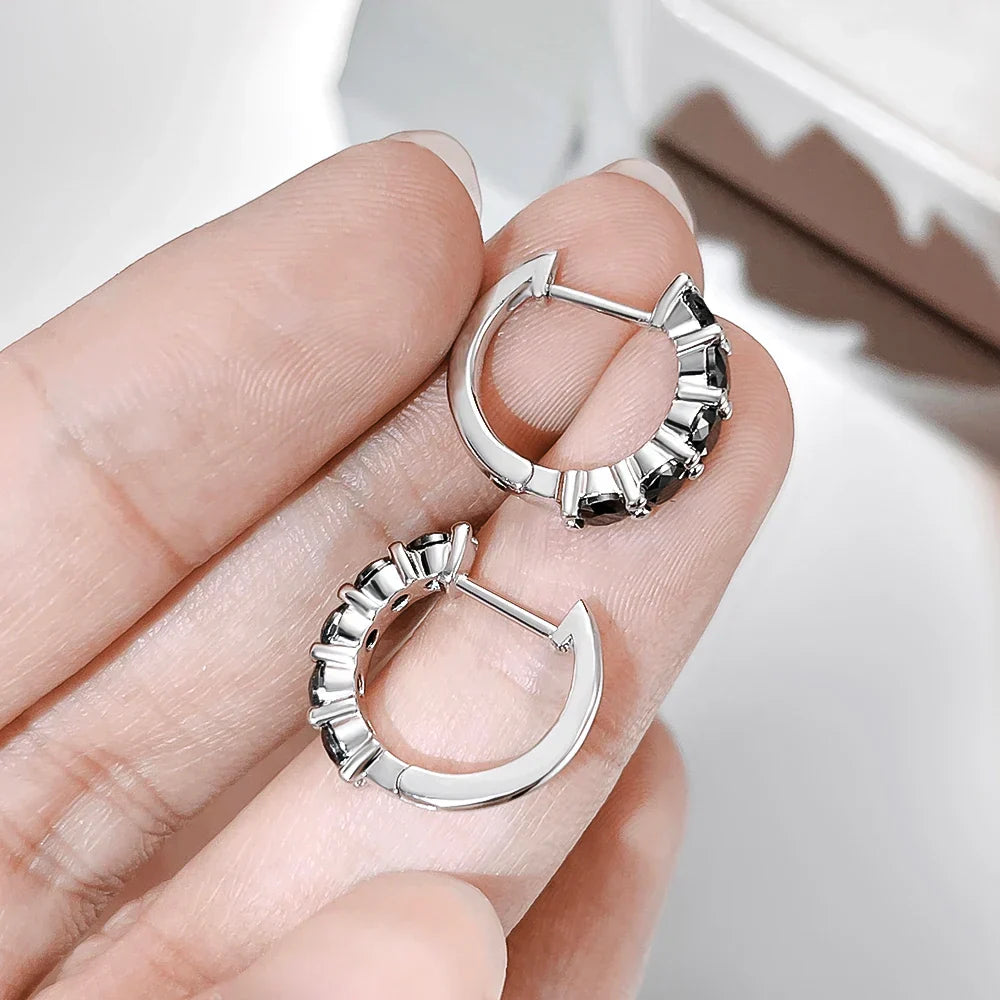 100% Real 3.5mm 0.2ct Moissanite Hoop Earrings for Women S925 Sterling Silver Earring Luxury Designer Wedding Fine Jewelry