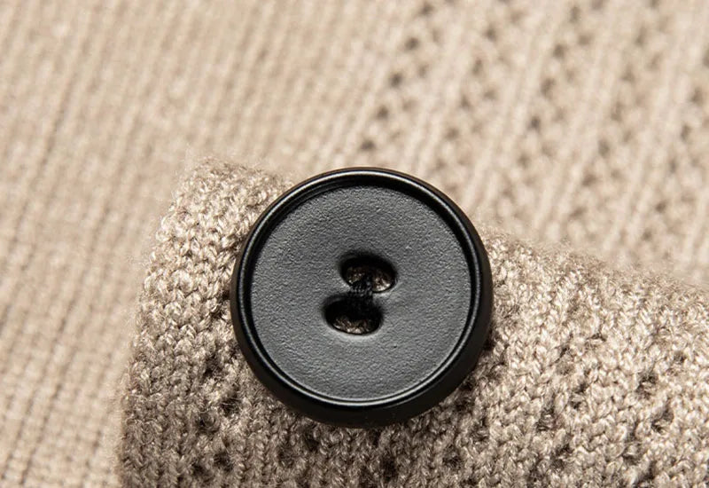 High-Quality Men's Knitted Cardigans Solid Color Simple Business Lapel Knitwear Coat Man Autumn New Long Sleeves Sweater Jacket