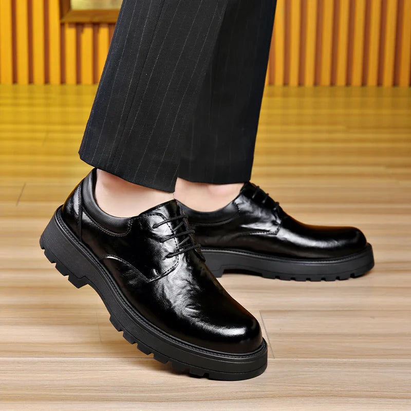 Men Comfortable Leather Work Shoes for Long Standing