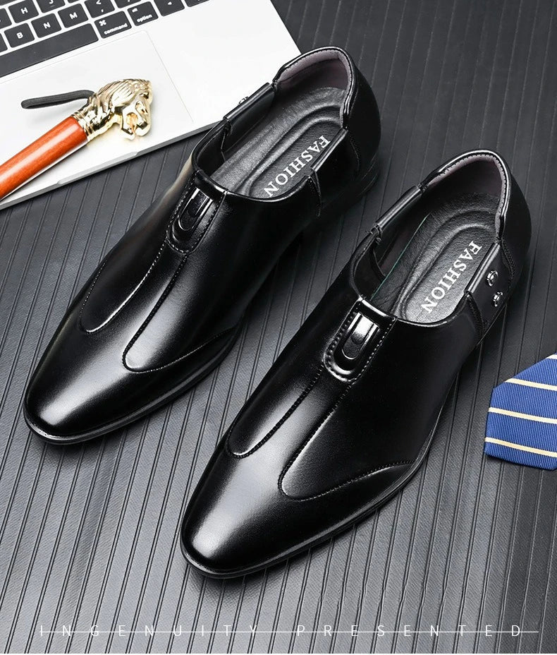 Patent Leather Casual Business Shoes for Men Solid Color Fashion Leather Shoes Male Spring Autumn New Designer Brogue Shoe Man