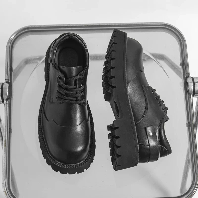 British Style Brogue Men's Oxford Shoes Thick-soled Casual Shoes Comfortable Male Business Shoes Lace-up Formal Dress Footwear