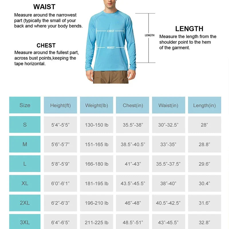 Summer Sun Protection Men's Shirts Uv Spf Upf 50+ Tops Quick Dry Long Sleeve Stretchy Men Shirt Outdoor Running Fishing