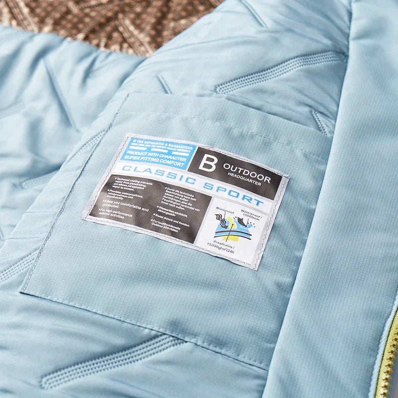 Men's Winter Warm Windbreaker Graphene Inner Waterproof Fleece Jackets Hiking Camping Climbing Skiing Thermal Rain Coat